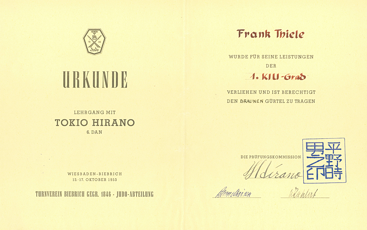 Lehrgang mit Tokio Hirano, 1953