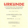 Urkunde "Goldene DJB-Ehrennadel", 1985